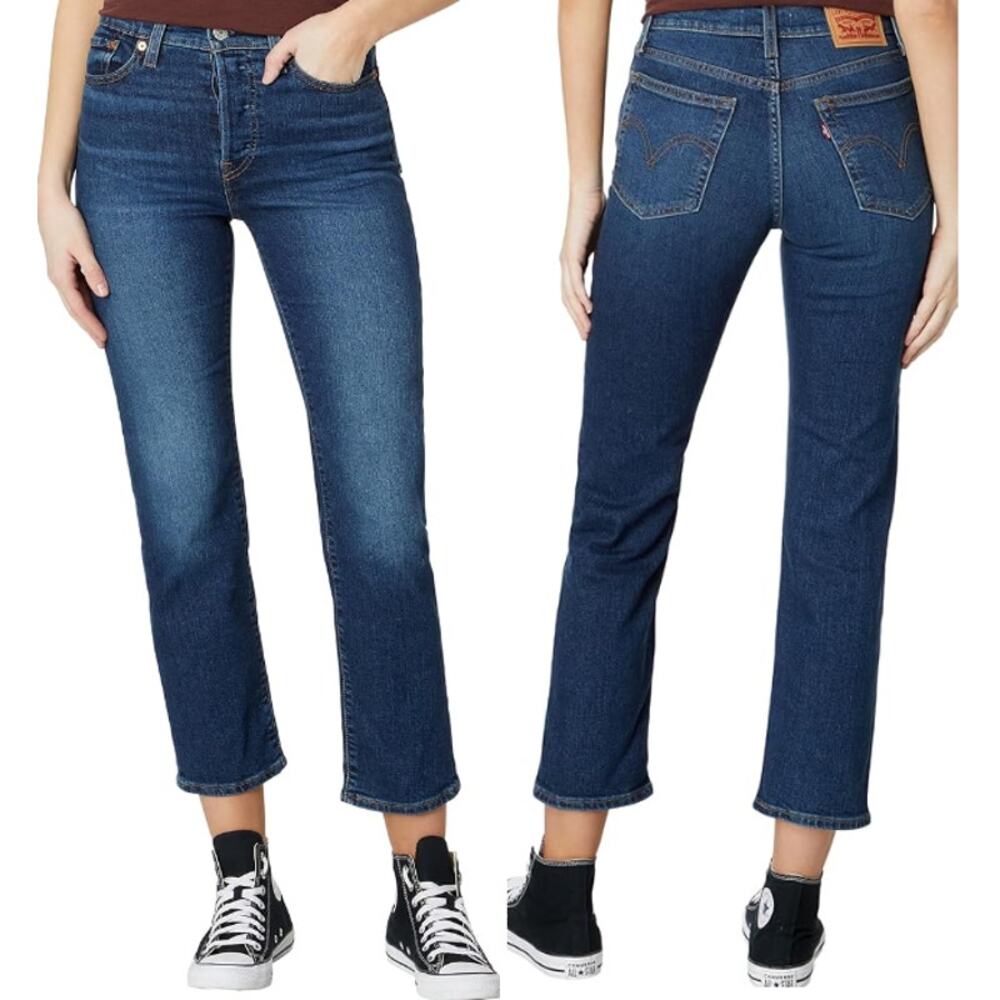 Levi's Wedgie High Waisted 5 Pocket Denim Straight Jeans Indigo Women's Size W27